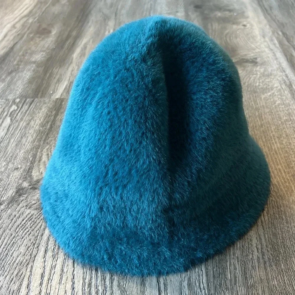 Nordstrom Rack Hat Blue Green Furry Bucket Hat One Size